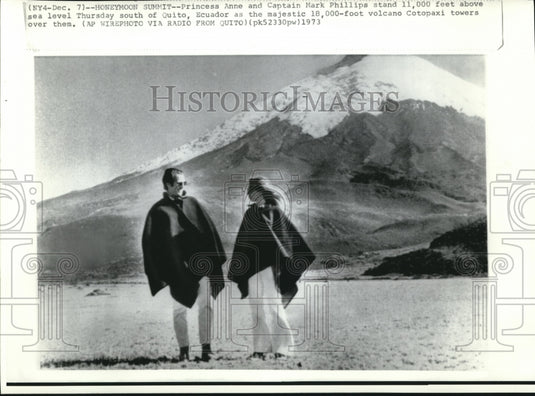 1973 Princess Anne & Captain Mark Phillips in Cotopaxi volcano-Historic Images