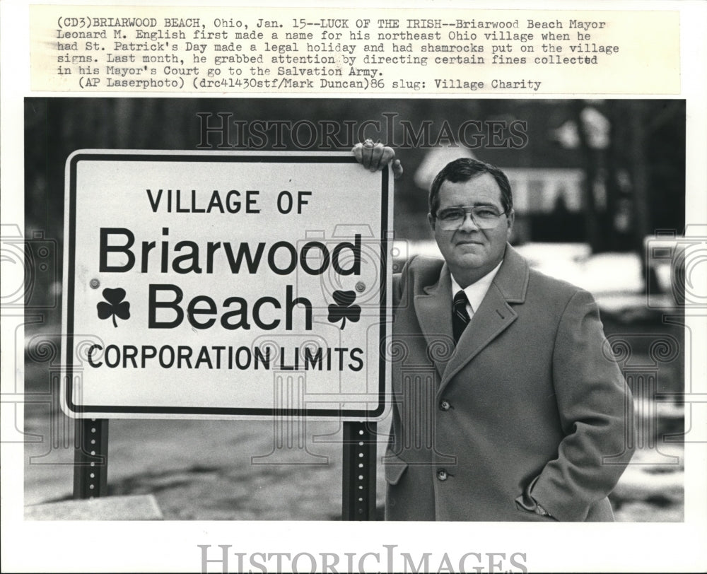 1986 Press Photo Briarwood Mayor Leonard English- Historic Images