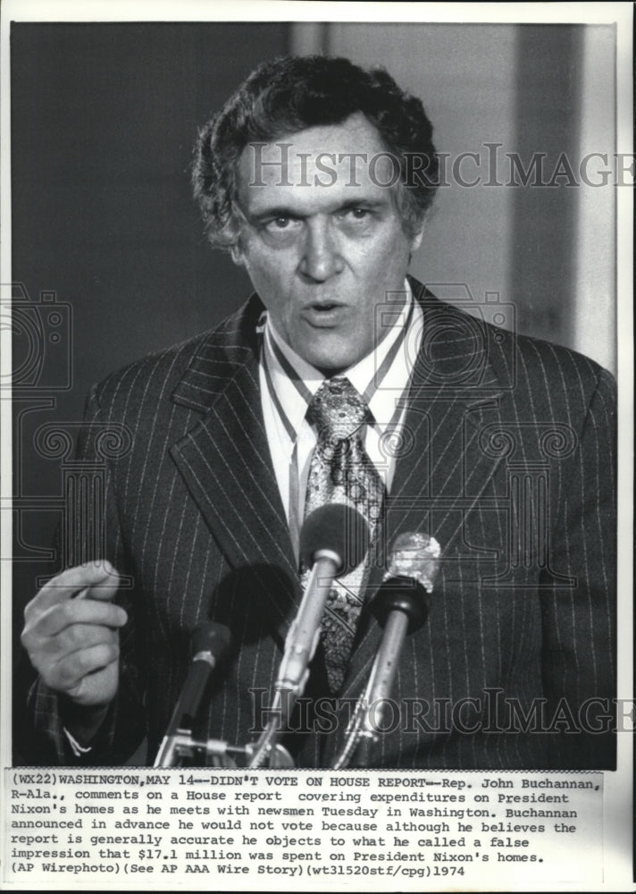 1974 Rep John Buchannan, R-Ala on a press conference-Historic Images