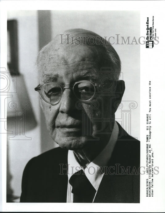 Wire Photo The ninety year old Ellsworth Bunker  - Historic Images