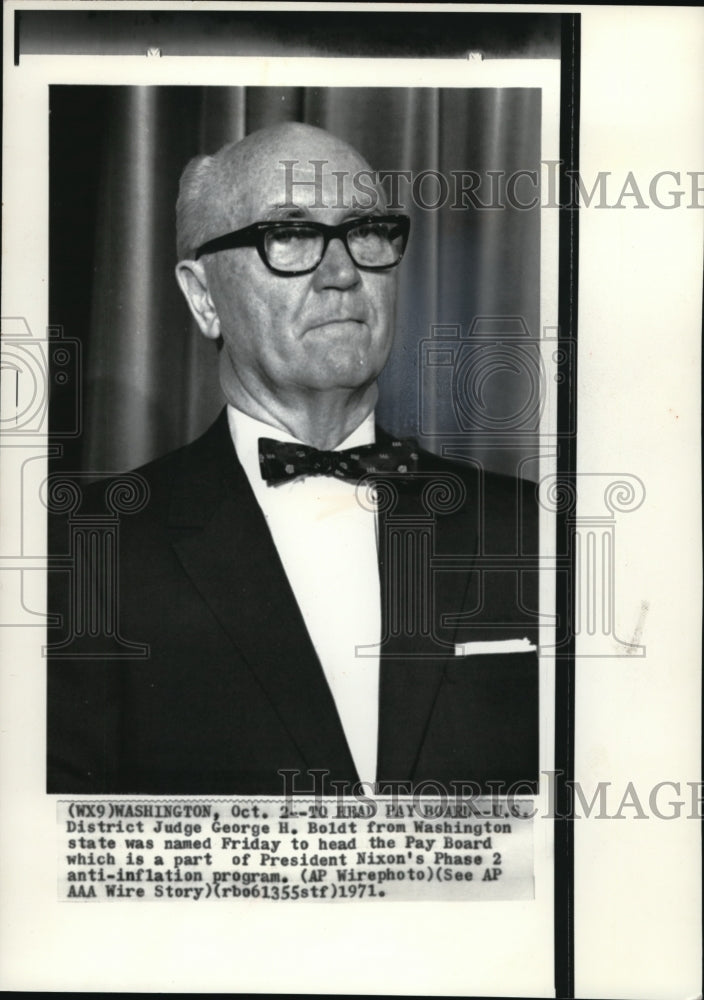 1971 Press Photo U.S District Judge George H. Boldt from Washington state - Historic Images