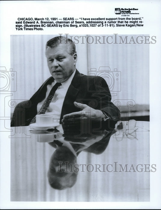 1991 Edward A. Brennan, Chairman of Sears. - Historic Images