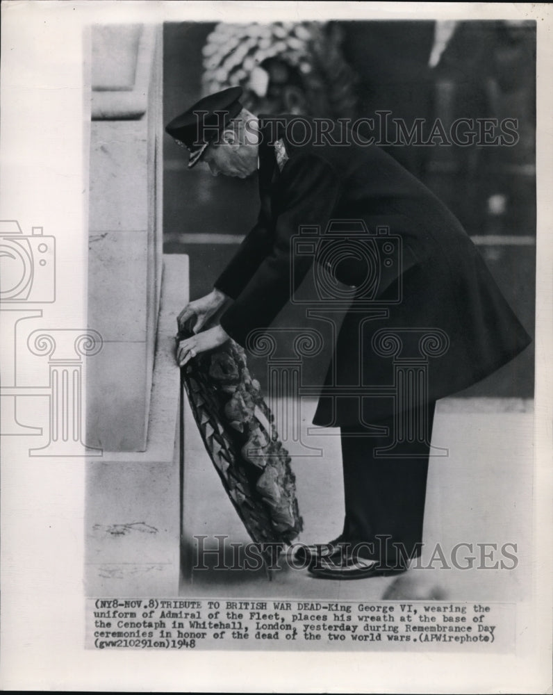 1948 Press Photo King George VI, wearing the uniform of Admiral of the Fleet,-Historic Images