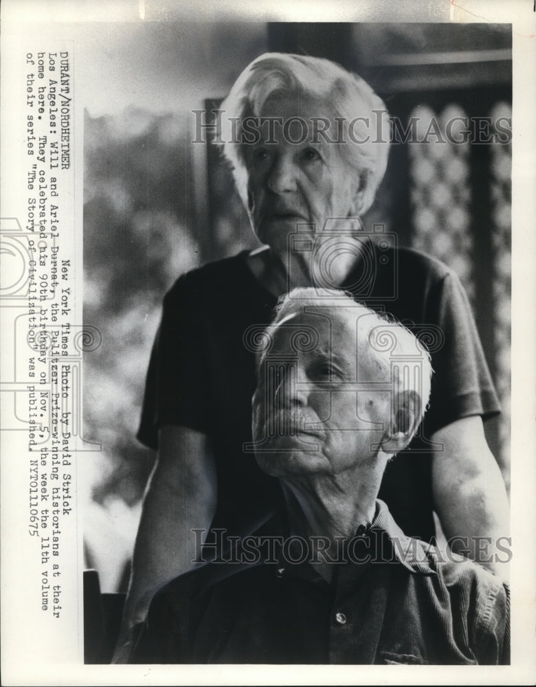 1975 Wire Photo Will and Ariel, the Pulitzer Prize-winning historians-Historic Images