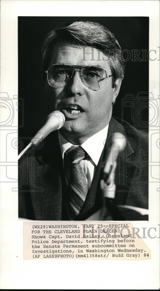 Press Photo Cleveland PD Capt. David Dailey testifying before the Senate- Historic Images