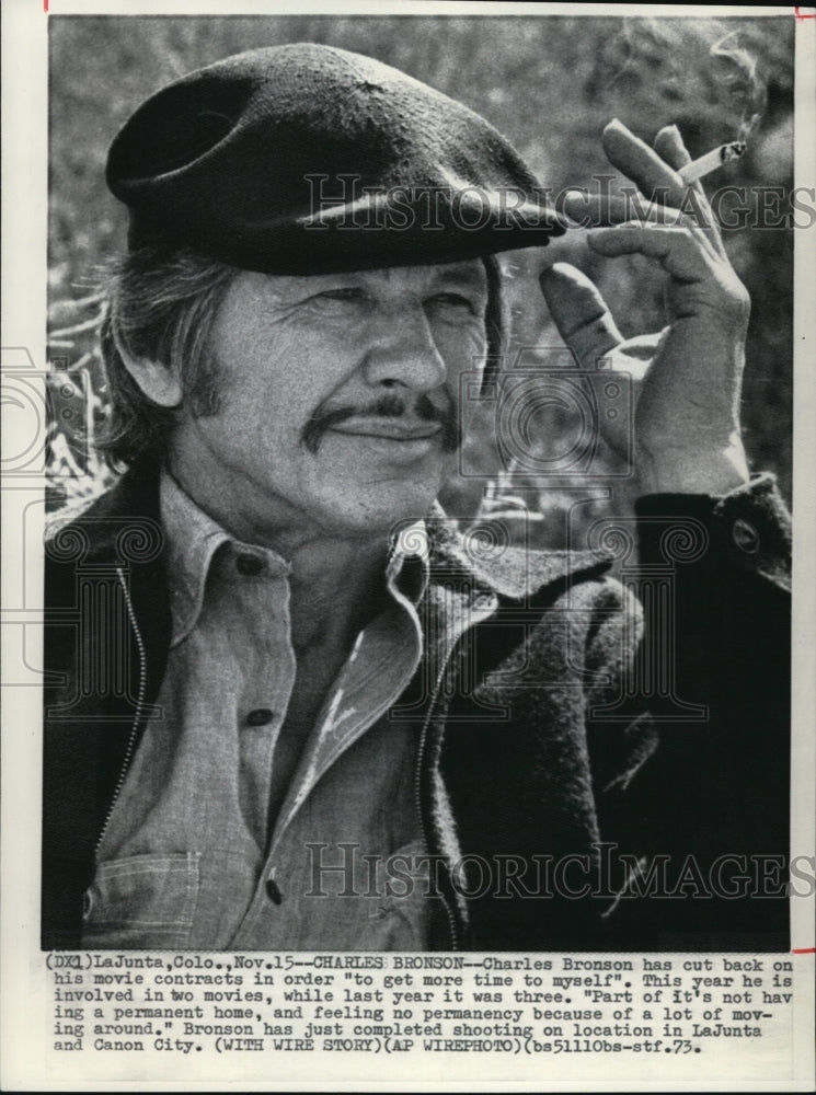 1973 Wire Photo Charles Bronson - cutting back on movie making - cvw00478 - Historic Images