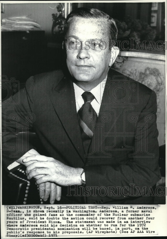 1971 Press Photo Representative William Anderson - Historic Images