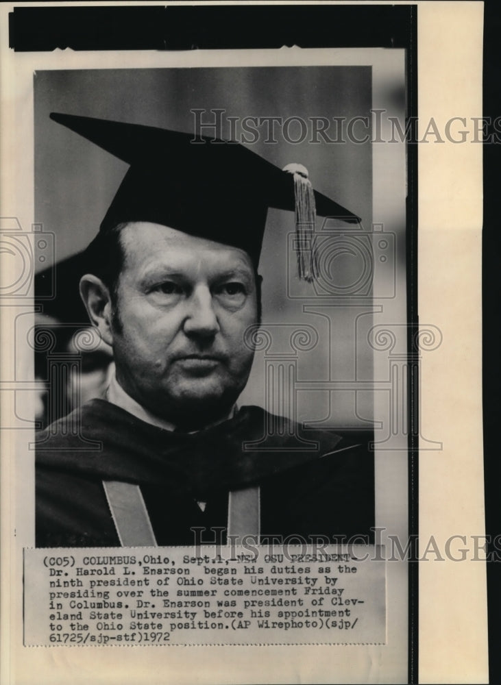 1972 Wire Photo Dr Harold L Enarson, 9th President of Ohio State University - Historic Images