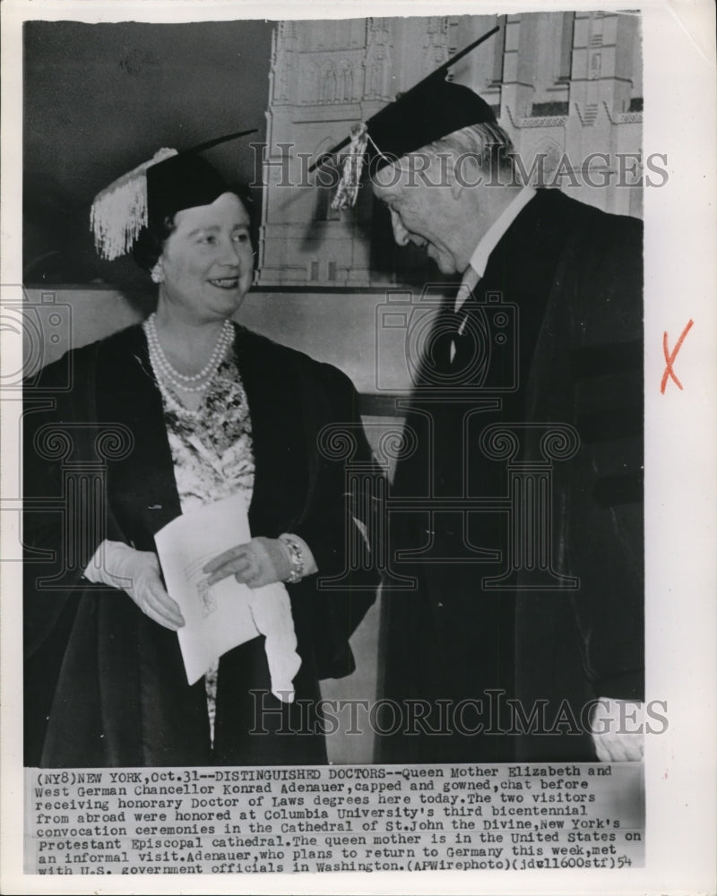 Queen Elizabeth &amp; Konrad Adenauer Received Doctor of Laws Degrees - Historic Images