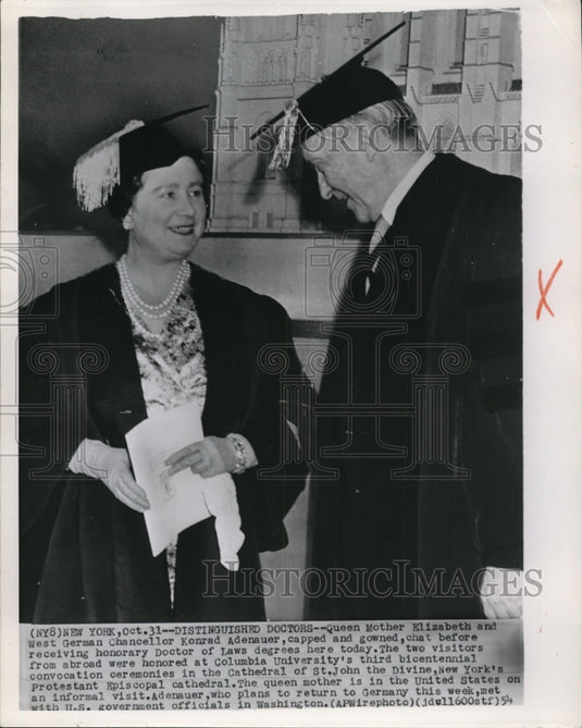 Queen Elizabeth & Konrad Adenauer Received Doctor of Laws Degrees - Historic Images