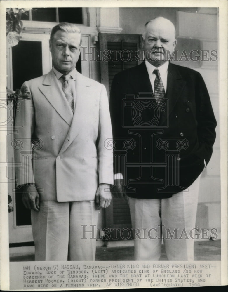 1944 Wire Photo Edward Duke of Windsor Herbert Hoover Meet - cvw00711-Historic Images