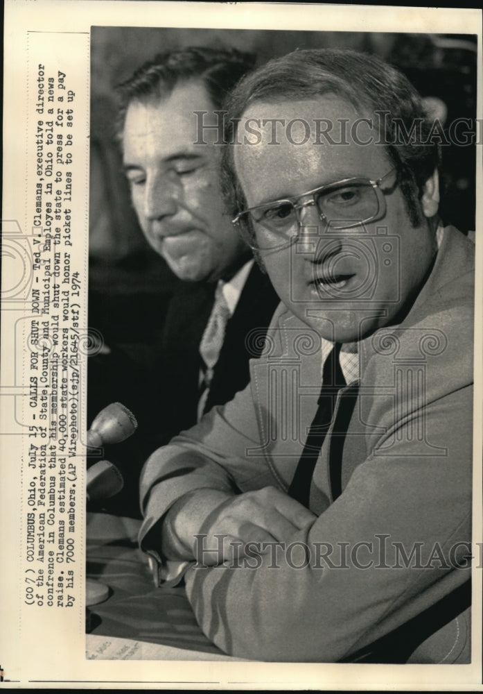 1974 Wire Photo Ted V. Clemans, executive director of the American Federation - Historic Images