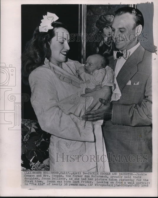 1948 Wire Photo Jackie Coogan and Mrs. Coogan the former Ann McCormack - Historic Images