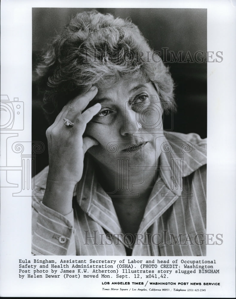 1977 Wire Photo Eula Bingham, Assistant Secretary of Labor  - Historic Images