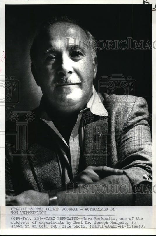 1984 Press Photo Marc Berkowitz was subject of experiments by Nazi Dr. Mengele- Historic Images