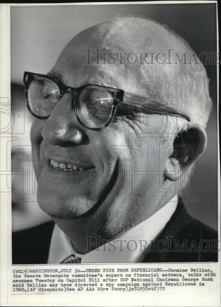 1973 Wire Photo Carmine Bellino, the Senate Westgate Committee&#39;s expert-Historic Images