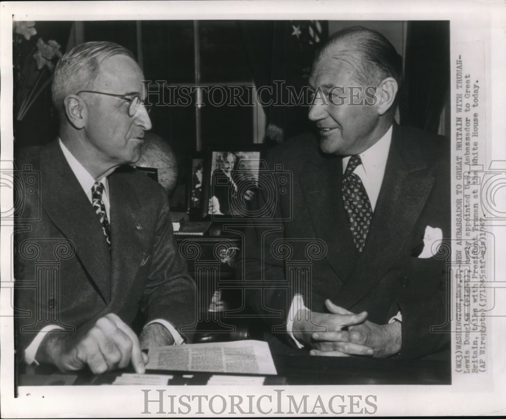 1947 Wire Photo The new Ambassador to Great Britain, Lewis Douglas - cvw00928-Historic Images