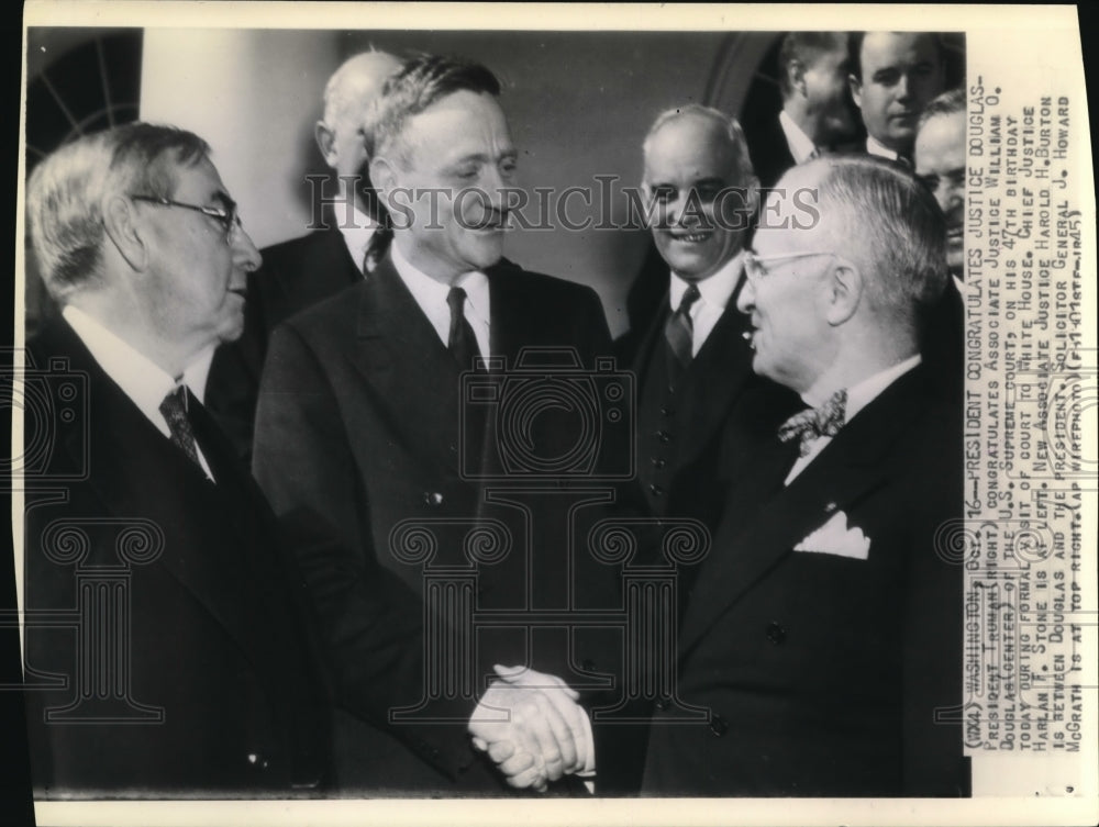 1945 President Truman congratulates Associate Justice William O.-Historic Images