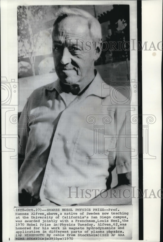 1970 Professor Hannes Alfven, Nobel Physics prize - Historic Images
