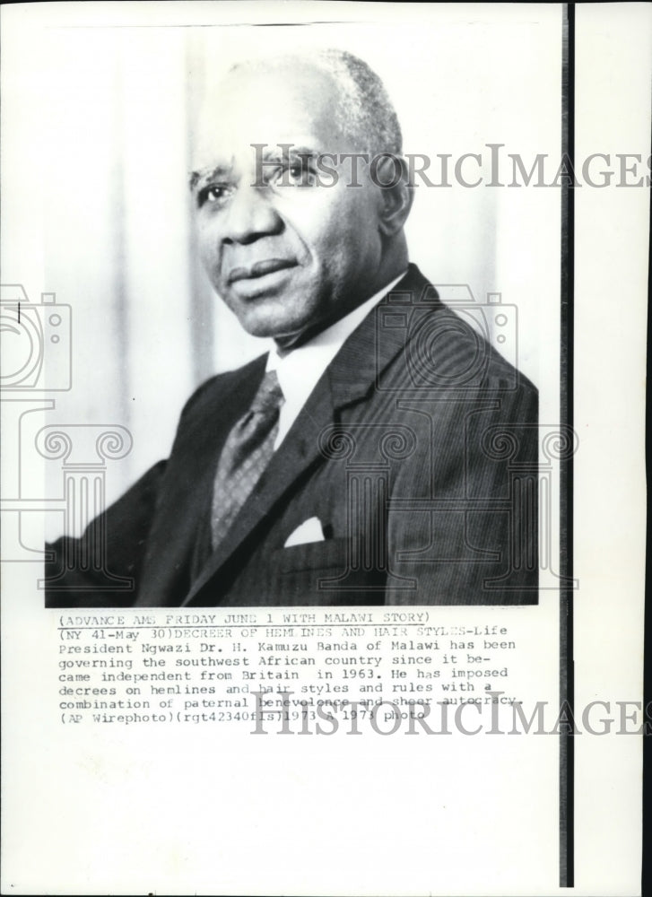 1973 Malawi President Ngwazi Dr. H. Kamuzu Banda - Historic Images