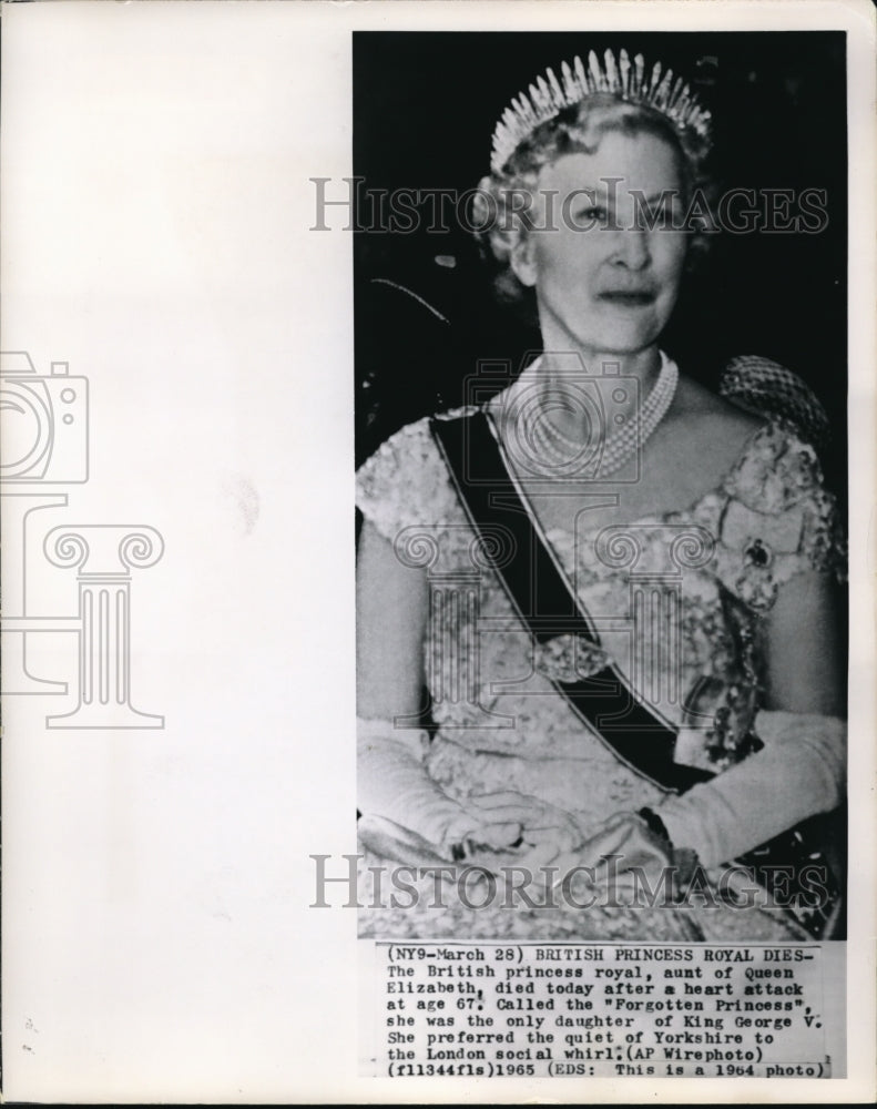 1965 Press Photo The British Princess, aunt of Queen Elizabeth - Historic Images