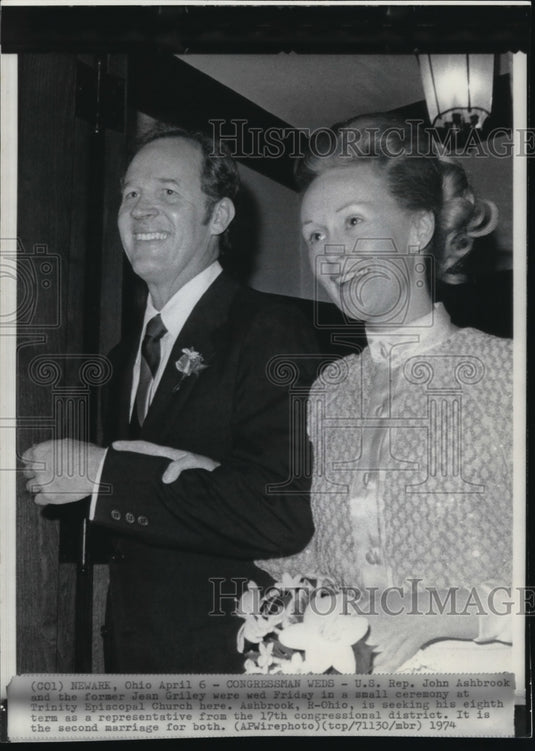1974 US Rep Ashbrook & former Jean Griley wedding ceremonies - Historic Images