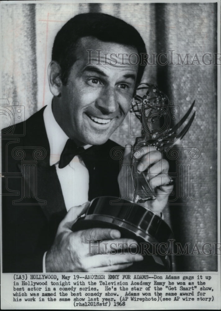 1968 Wire Photo Don Adams Won the Best Actor in the Television Academy Emmy - Historic Images