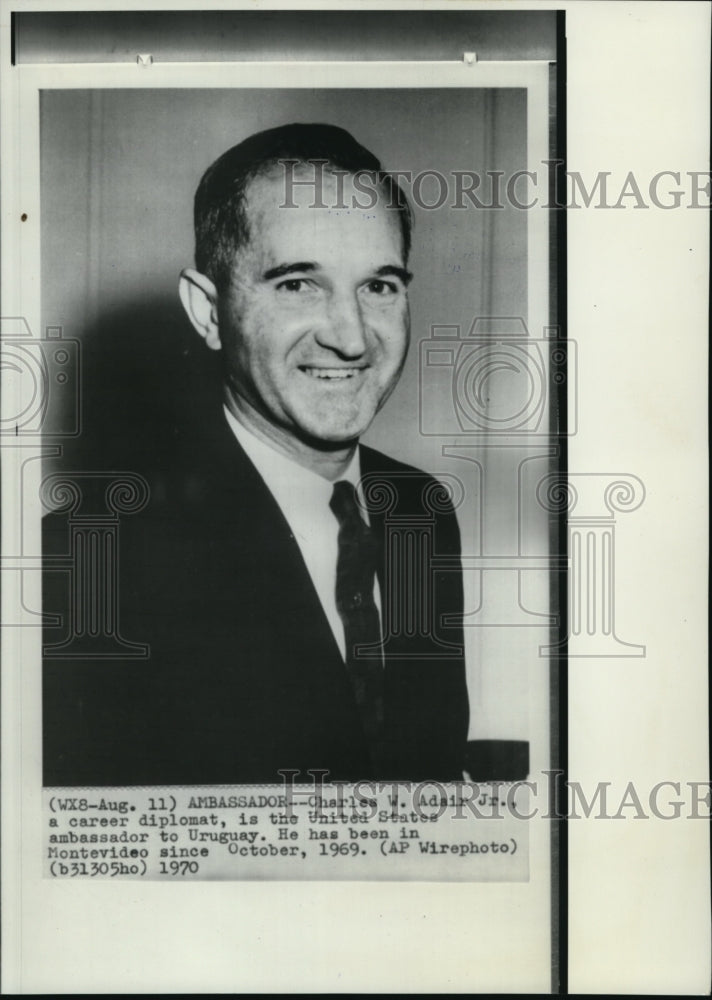 1970 Press Photo Charles W. Adair Jr. is the U.S. Ambassador to Uruguay - Historic Images