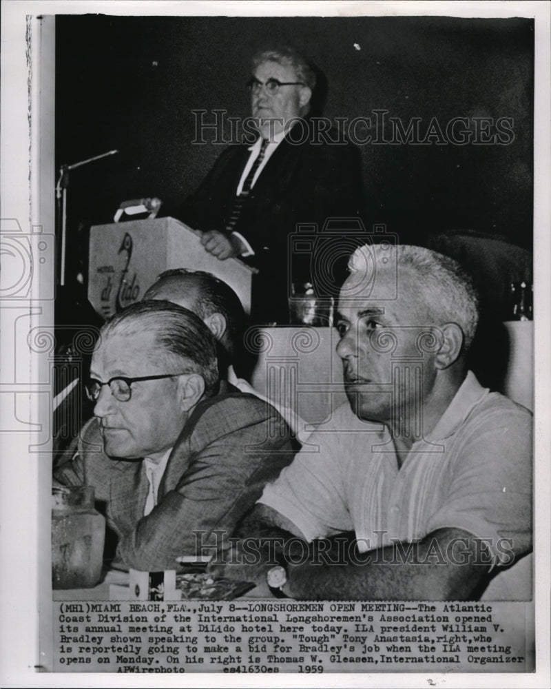 1959 Press Photo Longshoremen Open Meeting at Dilido Hotel - Historic Images