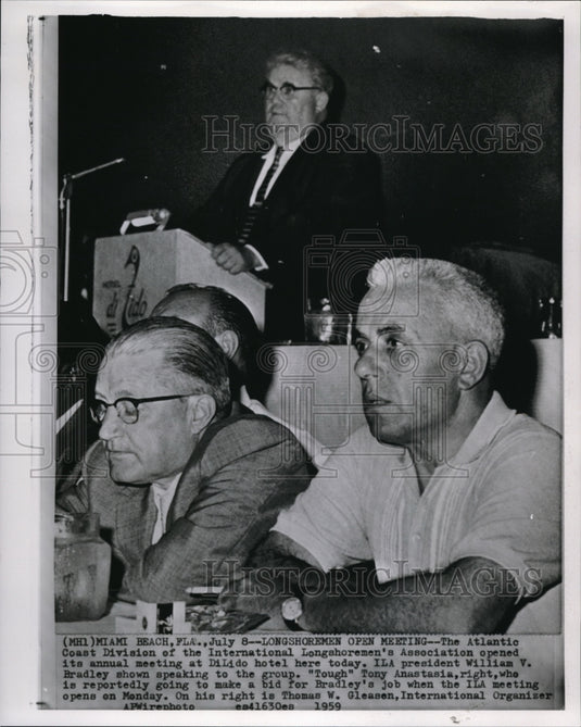 1959 Press Photo Longshoremen Open Meeting at Dilido Hotel - Historic Images