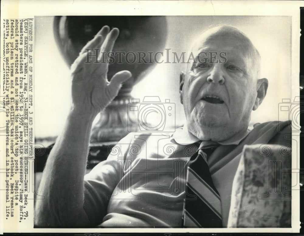 1973 Press Photo Dave Beck, Teamsters President form 1952-1957. - Historic Images