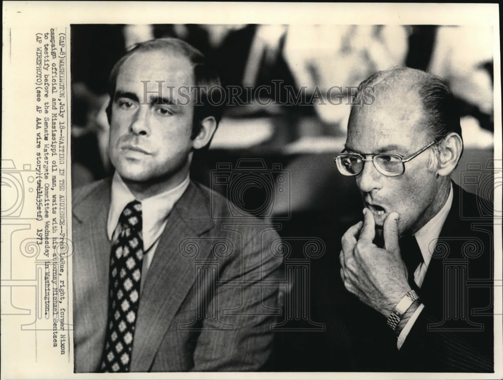 1973 Press Photo Fred LeRue, Nixon campaign manager and Atty Michael Bentzen.-Historic Images