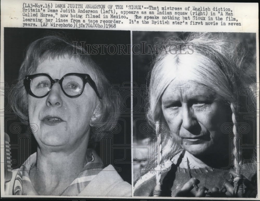 1968 Wire Photo Mistress of English diction, Britain's Dame Judith Anderson-Historic Images