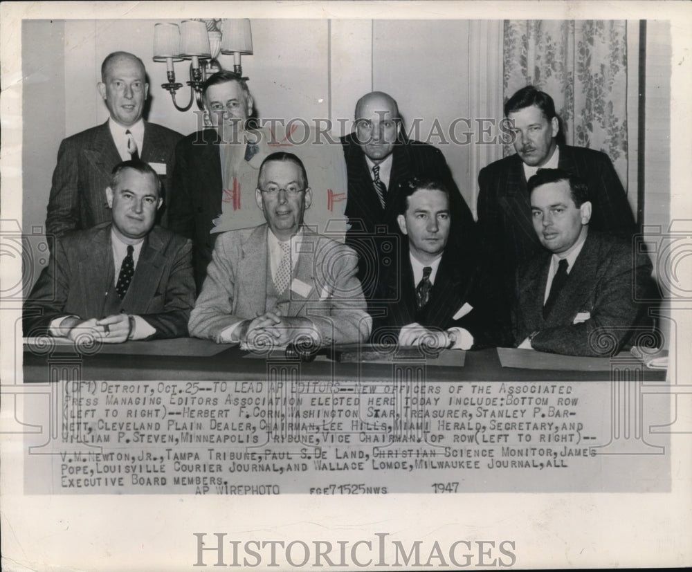 1947 Wire Photo The new officers of the Associated Press Managing Editors Assoc - Historic Images