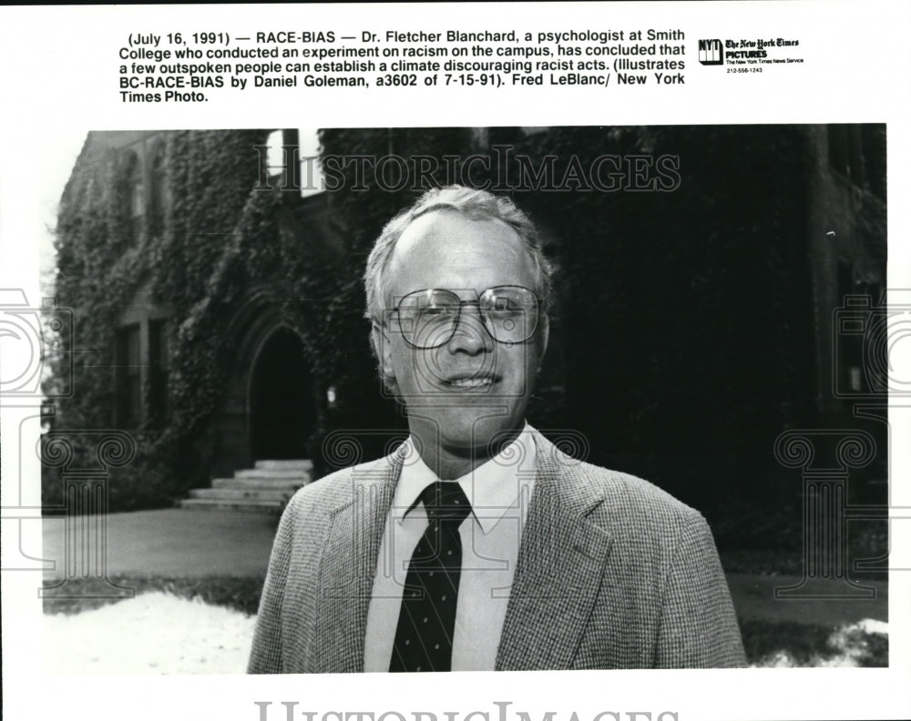 1991 Wire Photo Dr. Fletcher Blanchard, psychologist at Smith College - Historic Images