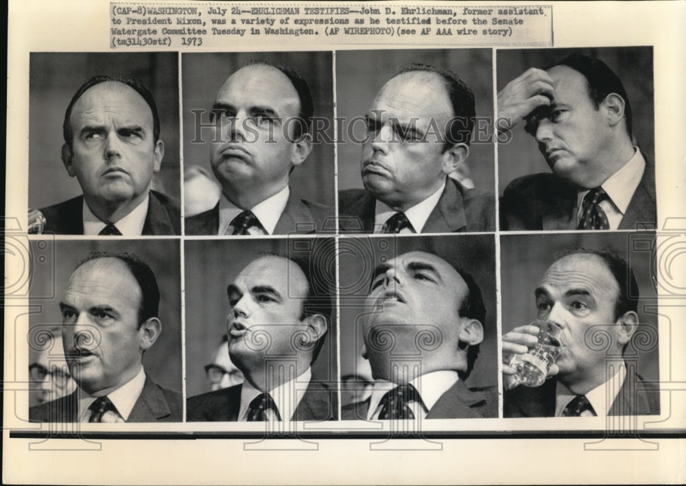 1973 John D.Ehrlichman Assistant to Pres.Nixon at Senate Watergate. - Historic Images