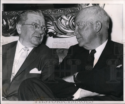 1964 Wire Photo Former President Eisenhower sits with arms folded  - Historic Images