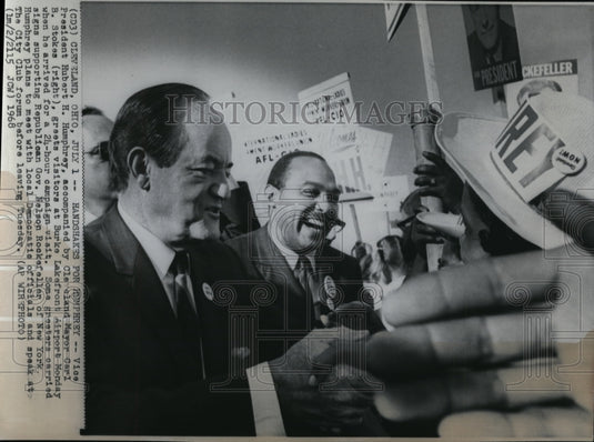 1968 Press Photo VP Hubert H.Humphrey during 1968 Pres Campaign in Cleveland - Historic Images