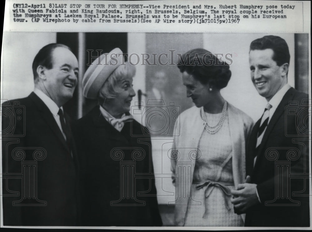 1967 Press Photo VP and Mrs.H.Humphrey Visit Europe - Historic Images
