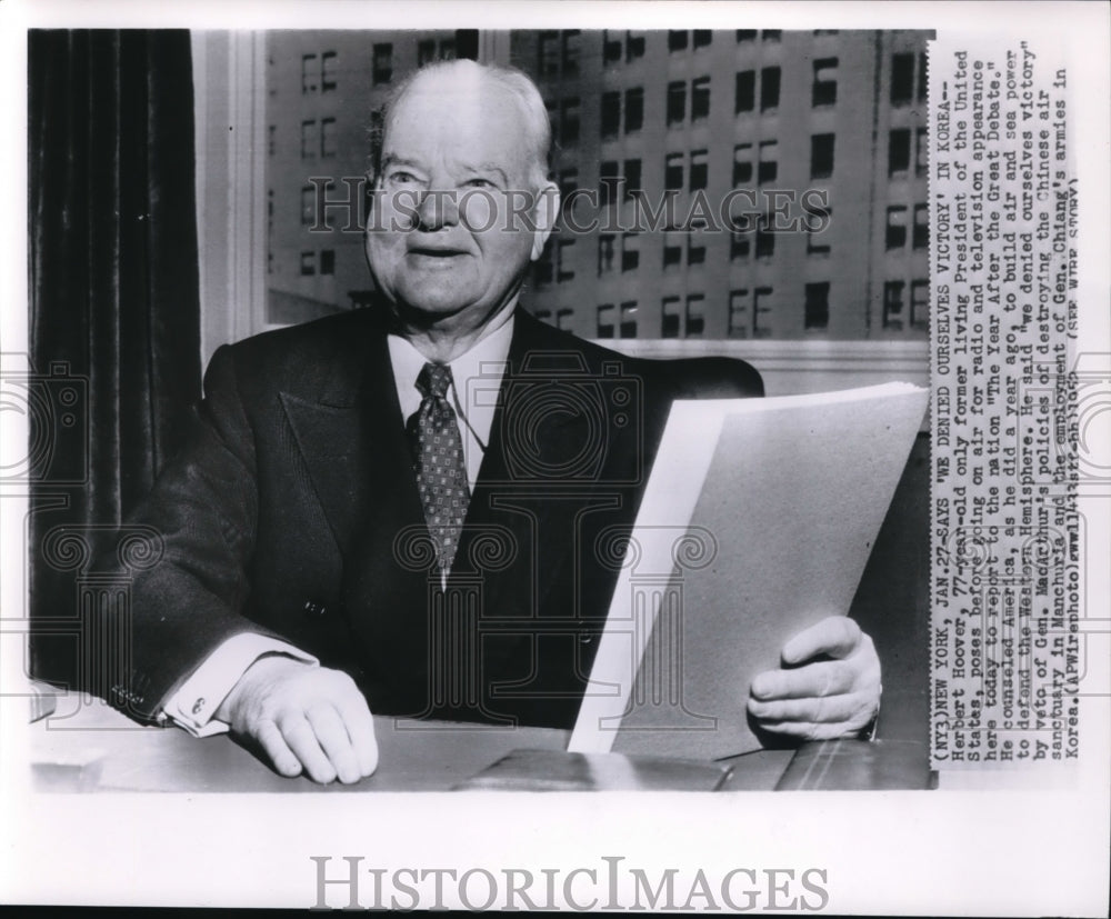 Wire Photo Former U.S. President Herbert Hoover - cvw01570-Historic Images