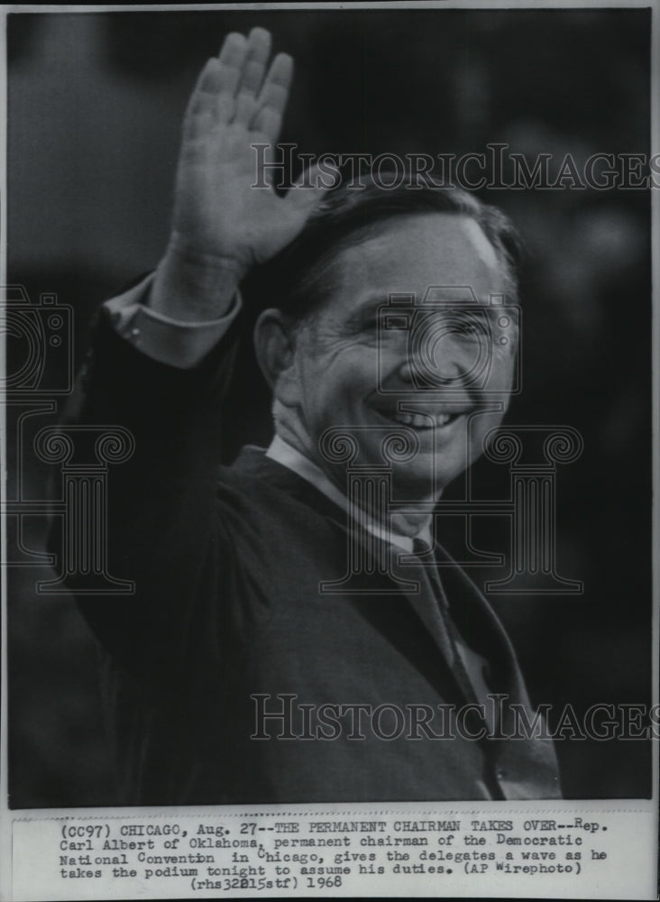 1968 Press Photo Rep Carl Albert of Oklahoma on Democratic Nat&#39;l Convention - Historic Images