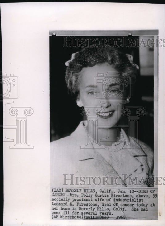 1965 Mrs. Polly Curtis Firestone, Leonard Firestone's wife - Historic Images