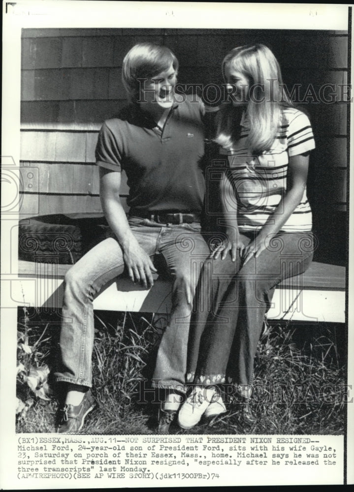 1974 Press Photo President Ford&#39;s son Michael Ford with his wife Gayle - Historic Images