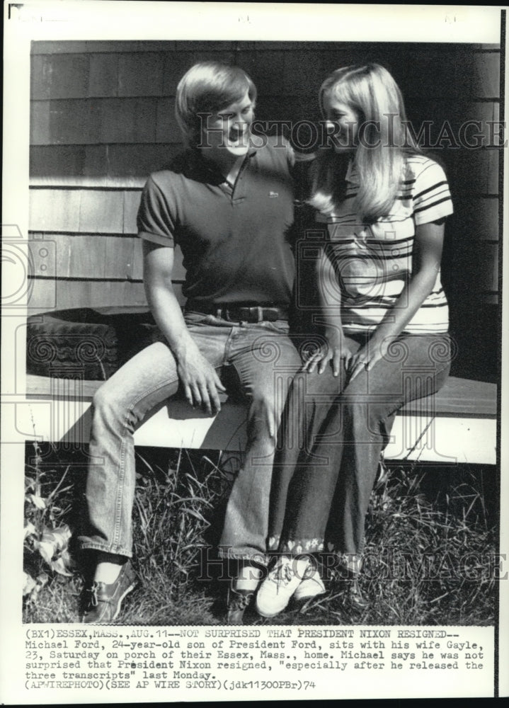 1974 Press Photo President Ford's son Michael Ford with his wife Gayle - Historic Images