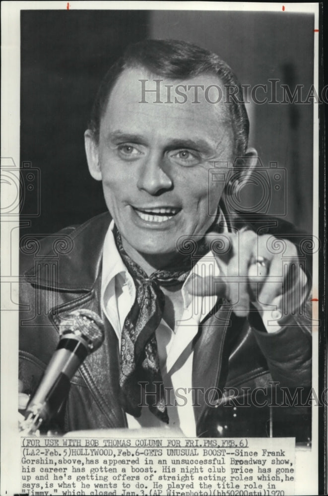 1970 Press Photo Frank Gorshin gets unusual boost in his career - Historic Images