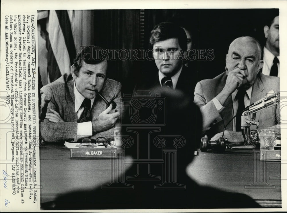 1973 Press Photo Watergate Bugging Case and Senate Investigation Committee - Historic Images