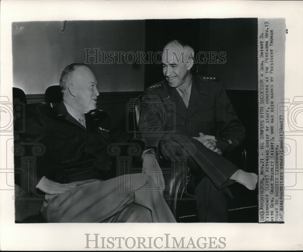 1947 Press Photo Ike Confers with Successors - Historic Images