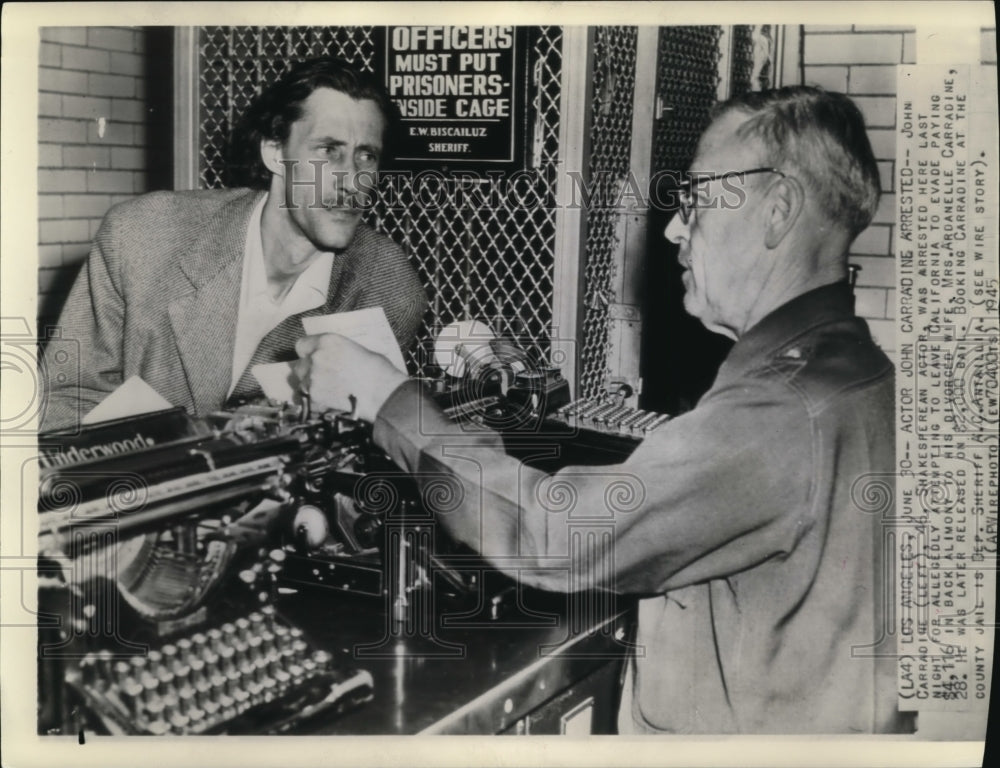 1945 Wire Photo Actor John Carradine was arrested from tax evasion - cvw02013-Historic Images