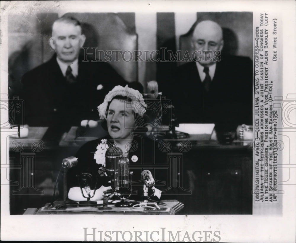 1952 Queen Juliana Addresses a Joint Session of Congress - Historic Images