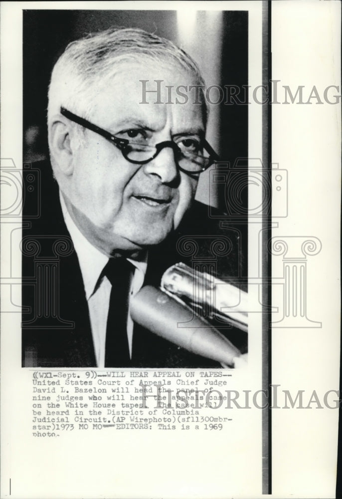 1973 Press Photo U.S.Court of Appeals Chief Justice David L. Bazelon - Historic Images